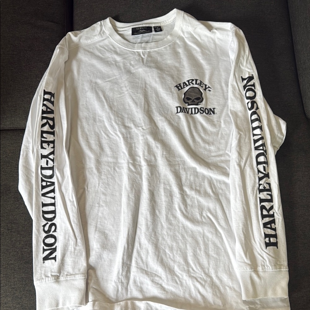 Harley-Davidson White Long Sleeve Tee with Sleeve Graphics